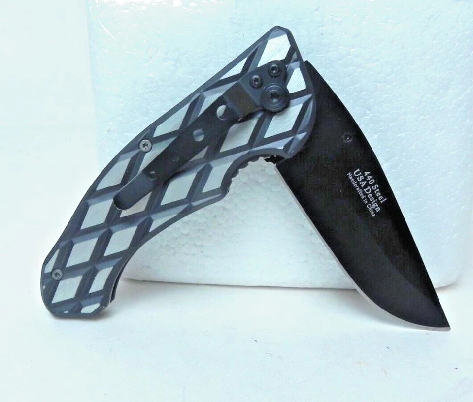 NUEVO MTech MT-373 Navaja de Bolsillo Plegable Negra Táctica Exterior Acero 440 Foto 2 de 4