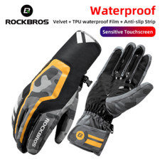 ROCKBROS Bicycle Winter Waterproof Ski Glove Thermal Warm Cycling Full Finger
