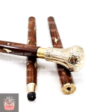 Bat Masterson Replica Brass Knob Handle Victorian Wooden Cane Walking Stick New