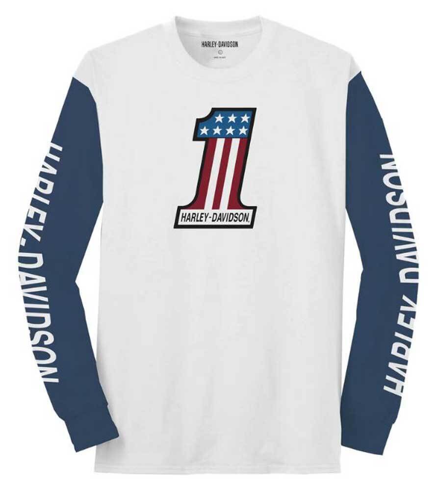 Harley-Davidson Men's #1 Logo Colorblock Long Sleeve Tee Harley-Davidson Men's #1 Logo Colorblock Long Sleeve Tee