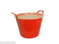 26L RED FLEXI TUB COMPLETE WITH LID, STORAGE, BUCKET, TRUG, FLEXIBLE, CONTAINER