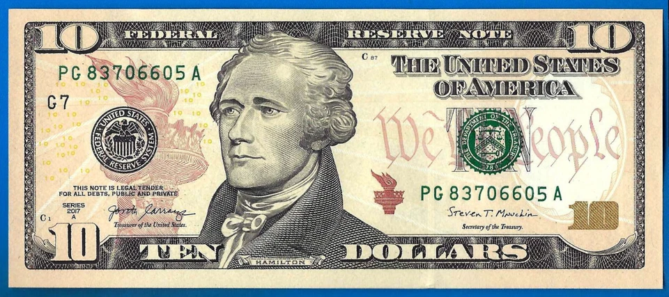 USA 10 Dollars 2017 A UNC Mint G7 Chicago PG Suffix A US United States US - Image 2 of 3