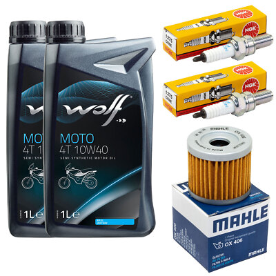 Set Öl 2L Ölfilter Zündkerze Inspektion für Hyosung GV 250 Aquila KM4MJ5 2001-17
