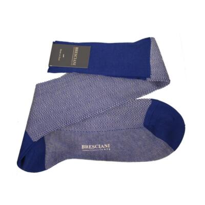 Bresciani Giulio Fischgrätmuster ägyptische Baumwolle lange kniehohe Socken - Herren