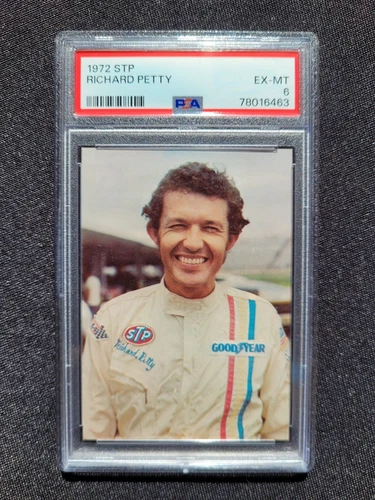 1972 STP Corporation Richard Petty NASCAR Rookie Card Graded PSA 6 EX-MT