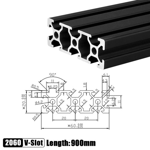 2060 V-Steckplatz Aluminiumprofil Extrusion 600-1500 mm Linearschiene für CNC 3D-Drucker - Bild 24 von 30