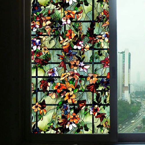 Películas adhesivas estáticas 3D para ventanas esmeriladas vidrio de camelia pegatina decoración del hogar - Imagen 1 de 6