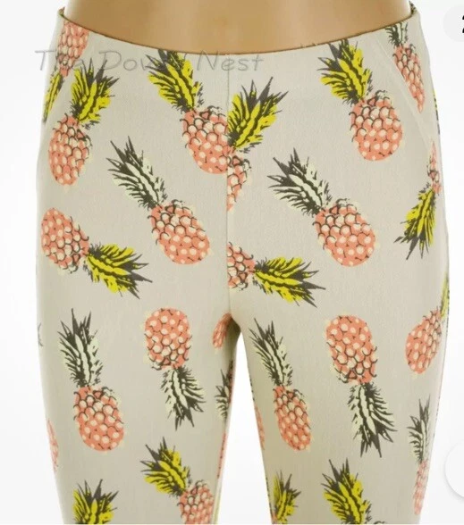 HUE Women's Size S Leggings Skimmer Pineapple Sand Simply Stretch Pant jeans NWT - Image 3 of 4