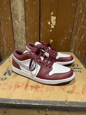 Nike Air Jordan 1 Low Sneaker Rot/Weiß/Zement Herren Größe UK 9