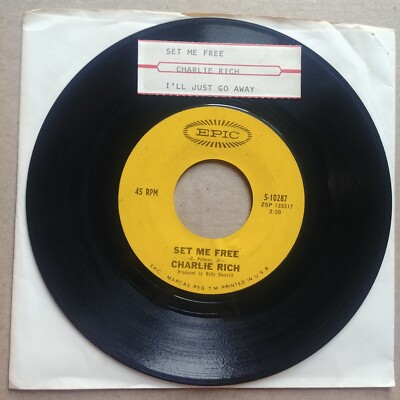 CHARLIE RICH Set Me Free/I'll Just Go Away 45 7'' COUNTRY Vinyl Record Epic