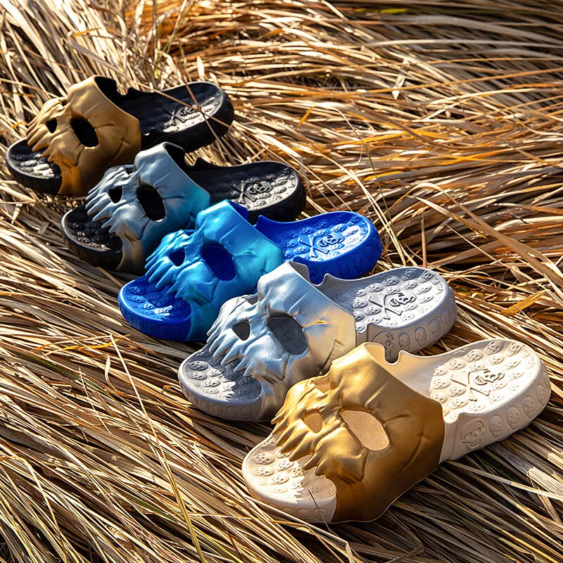 Skull slippers womens sales