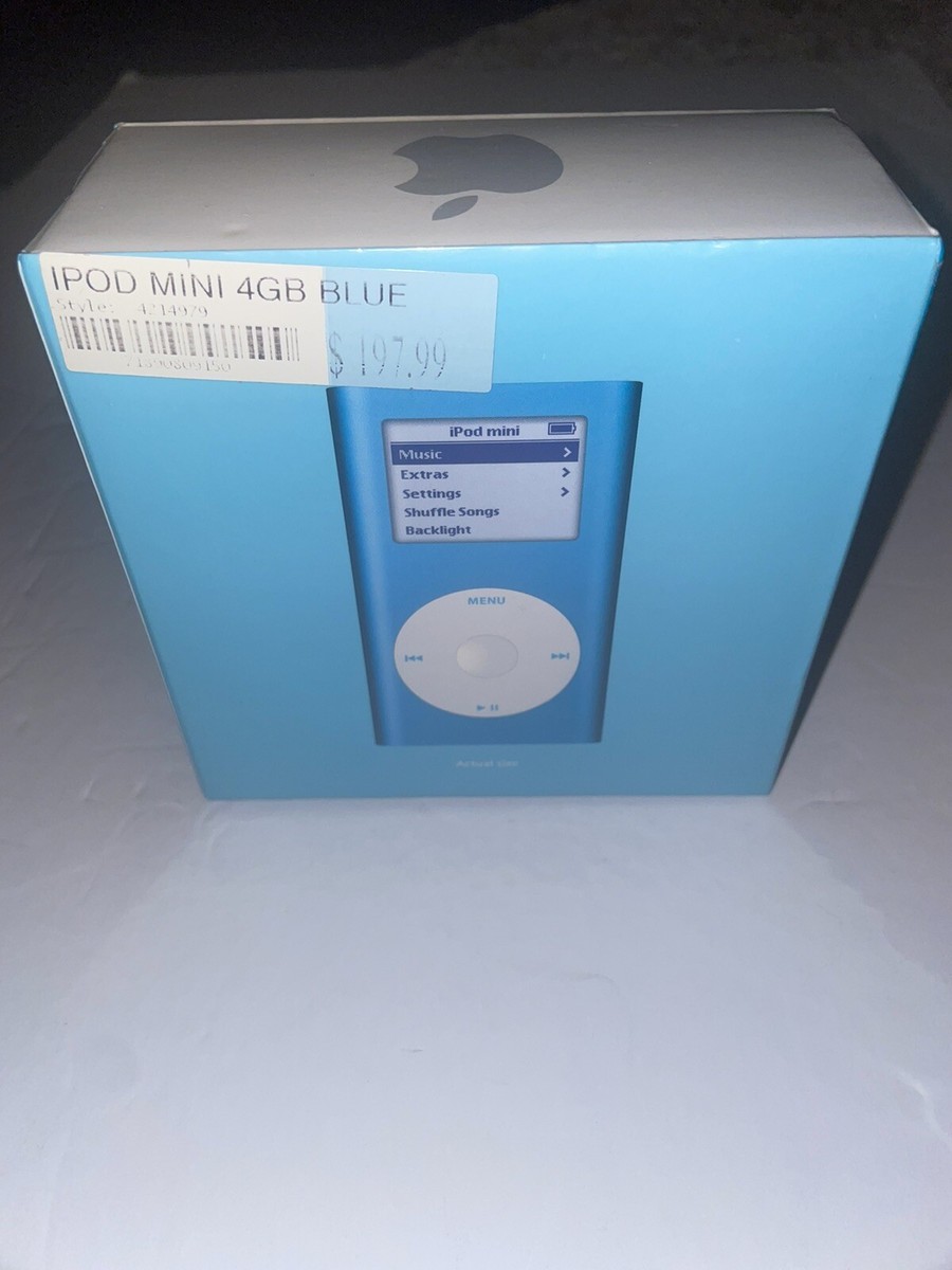 APPLE iPod Mini 4GB (Blue) 1000 song PC + Mac Model# M9802LL