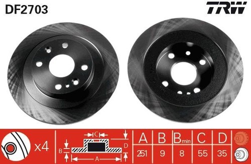 DF7911 TRW Bremsscheibe 272x10mm, 9, 5x112, Voll | Preis