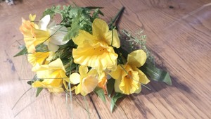 Bouquet De Fleurs Jonquilles Artificielles 32 Cm Pour Decoration Creation Ebay