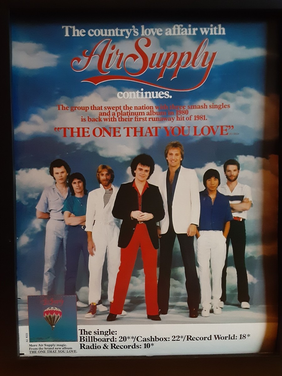 Air Supply The One That You Love Rare Original Promo Poster Ad 