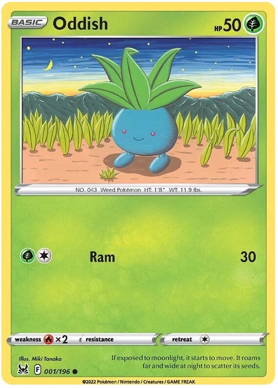 pokemon oddish card (68/111) - Neo Genesis 1st Edition holofoil pattern or surface detail) Oddish | Unbroken Bonds |