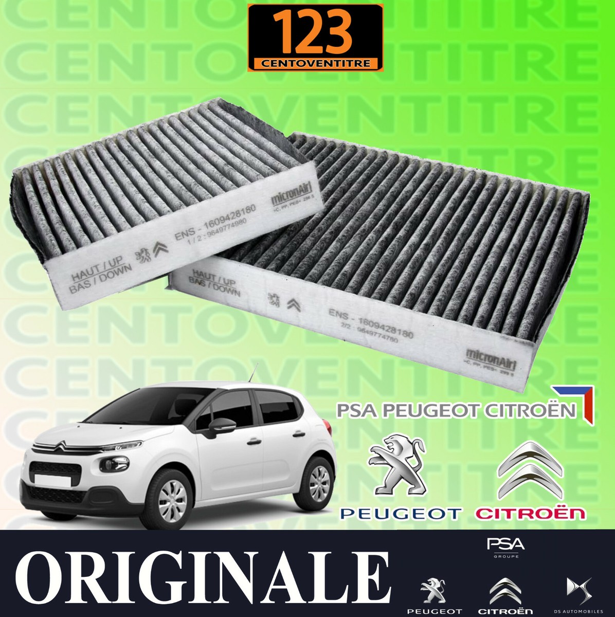 FILTRO ABITACOLO AI CARBONI DI ORIGINE VEGETALE AL 100% CITROEN - Foto 6