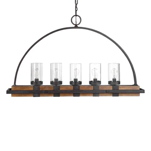 Uttermost Atwood 5-Light Traditional Steel Linear Chandelier in Weathered Bronze - Picture 3 of 7