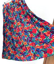 JH Collectibles Women's 14 Multicolored Floral pleated skirt flared Flower vntg