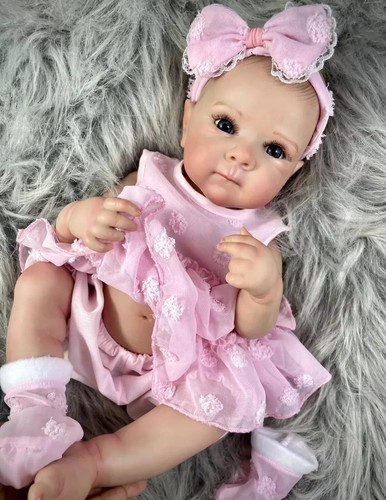 18 Inch Bettie Full Body Soft Silicone Vinyl Girl Reborn Baby Doll With Painted - Foto 2 di 5