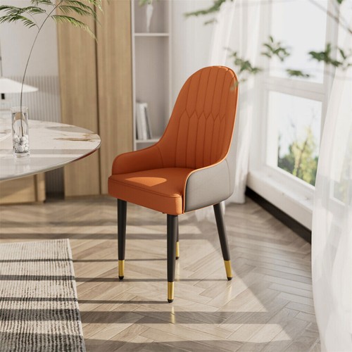 Microfiber Leather Upholstered Dining Chairs Side Chair Contemporary Home Décor - Picture 10 of 26