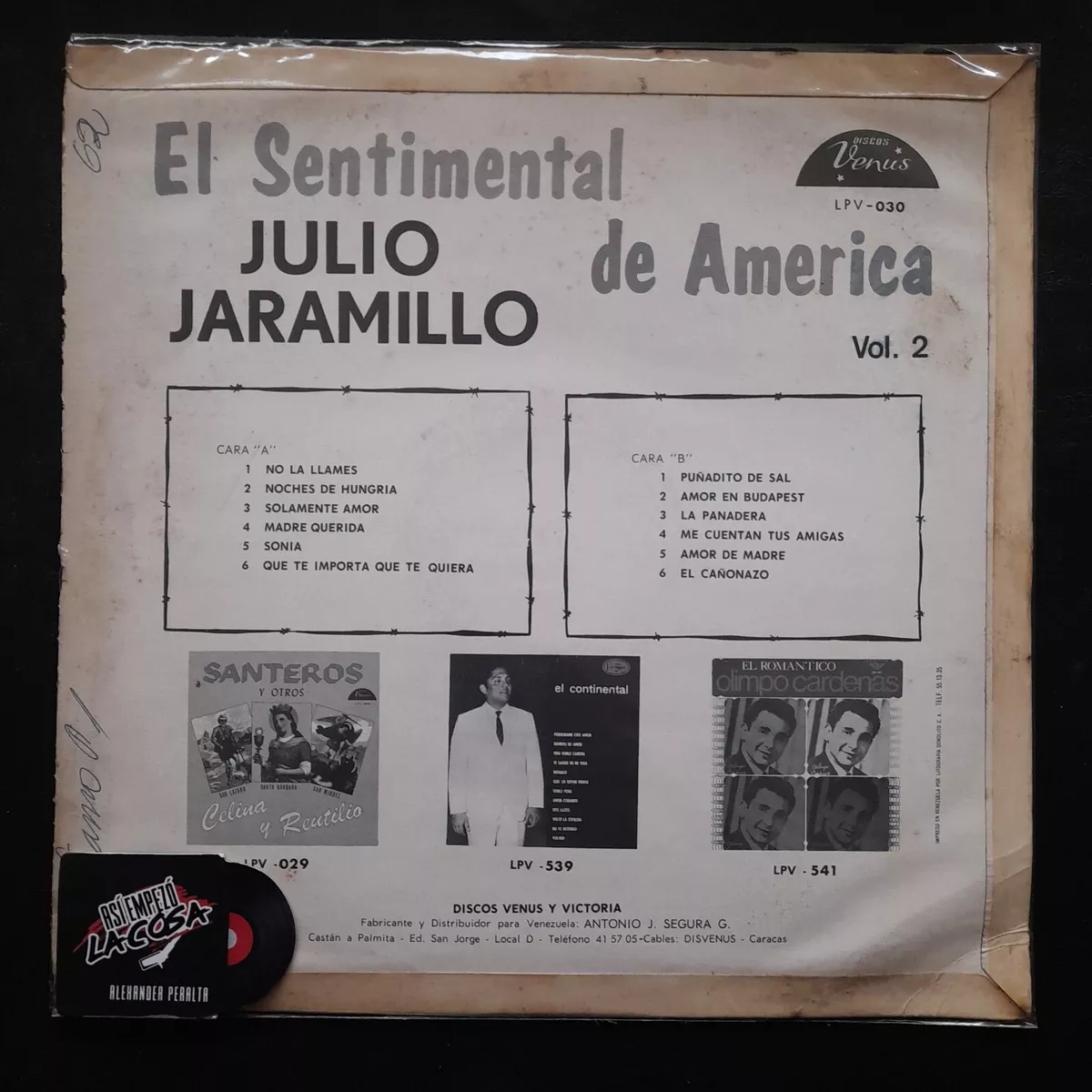 Julio Jaramillo ‎– El Sentimental De America Vol. 2 - Bolero