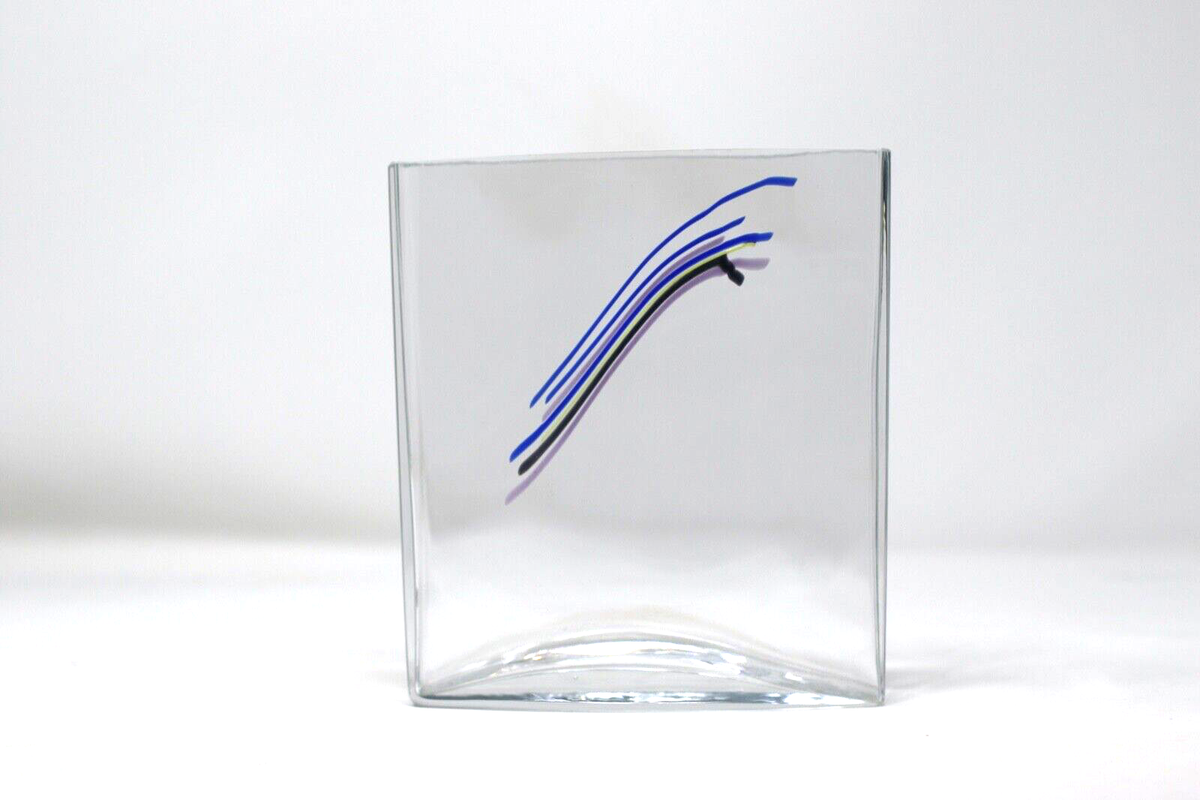 Vintage Kosta Boda Vase Art Glass Sweden Signed Bertil Vallien