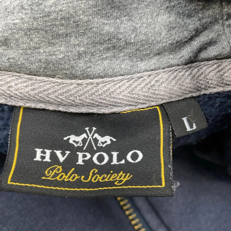 Polo HV, sweat à capuche, taille : L, bleu/gris, coton/polyester, imprimé #HeH - Photo 3/4