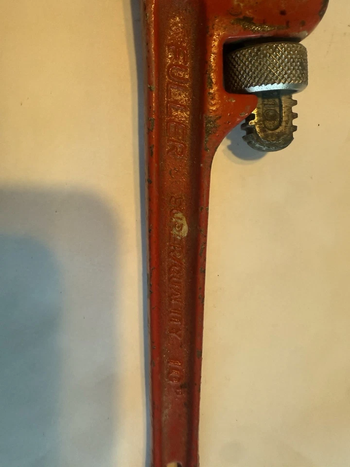 NICE FULLER 10" PIPE WRENCH SUPER QUALITY STRAIGHT HEAVY DUTY MADE JAPAN VINTAGE - Image 4 of 4