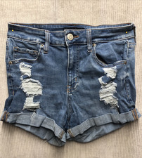 Aeropostale Women  s Denim Shorts Size 6 Cuffs Factory Destroyed