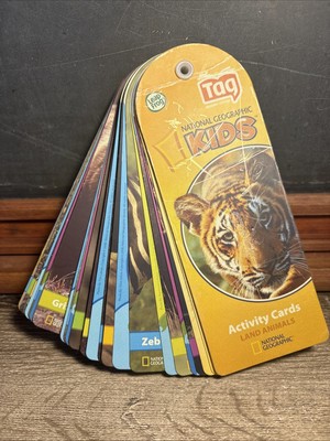Leap Frog Tag National Geographic Kids Activity Cards Land Animals 2008 D1