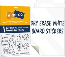3 Pack Dry Erase Board Stickers Magnetic Free, 12"x8" Restickable Dry Erase Shee