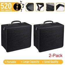 2 Pack 520 Capacity DVD Binder Case CD Wallets Storage Organizer Holder Booklet