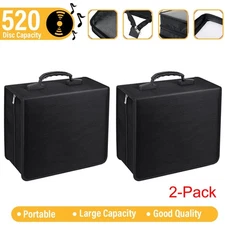 2 Pack 520 Capacity DVD Binder Case CD Wallets Storage Organizer Holder Booklet