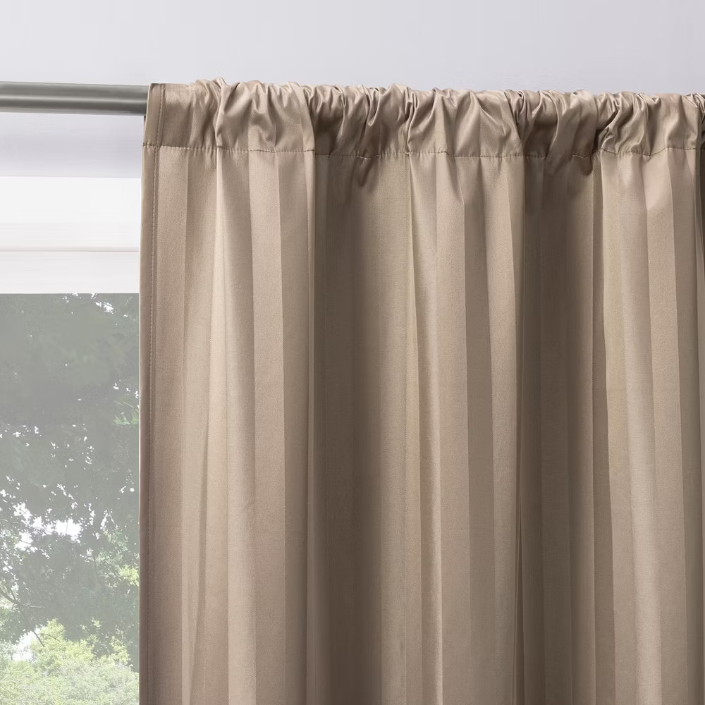2pc 37x84 Sun Zero Dimani Satin Striped 100 Blackout Rod Pocket Curtain 2690₽
