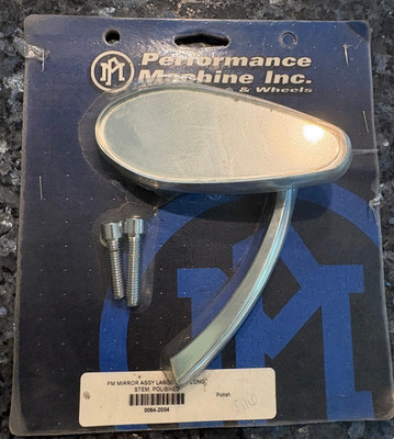 Performance Machine PM polished Billet aluminum mirror chopper bobber excellent!