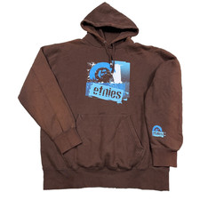 Vintage Y2K Etnies Hoodie Men Large Brown Sun Faded Skate Grunge Skateboards