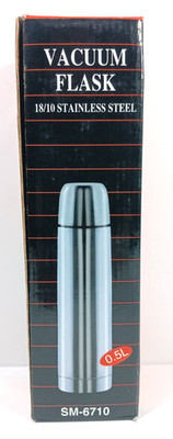 Stainless Steel 18/10 Vacuum Flask Bullet Line .5L W/ Case Praxair 2002 Logo