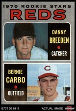 1970 Topps #36 Bernie Carbo / Danny Breeden Reds RCs RC 7 - NM