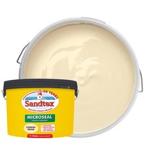 Sandtex Microseal Ultra Smooth Masonry Paint 10L Cornish Cream Exterior UK Wall