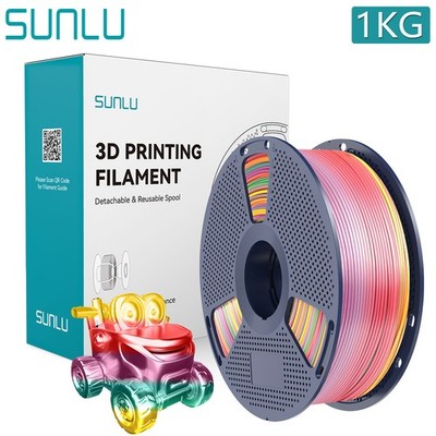 SUNLU 1KG SILK Regenbogen 01 3D Drucker Filament 1,75mm SILK PLA+ SILK-Effekt
