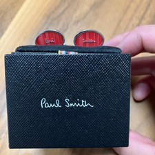 Rare Paul Smith Red Striped Cuffs Metal Oval Japan