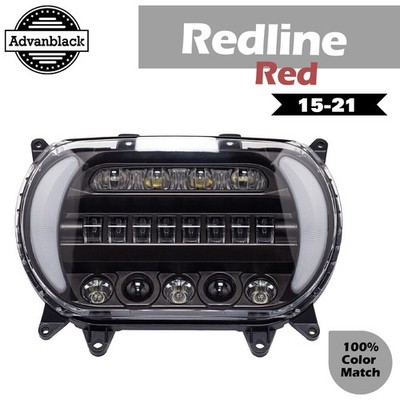 Redline Red ''ATTACK'' LED Headlight Fits FLTR Harley Road Glide 15-21