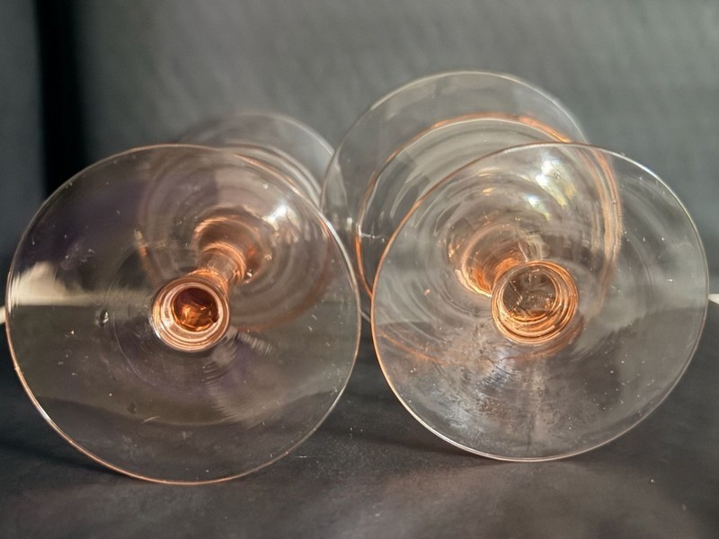 Cambridge 3077 Peachbllo Pink Decagon Stemware Pair | eBay