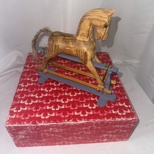 Vintage Authentic Models Handcrafted 8  Wood Glider Rocking Horse w box