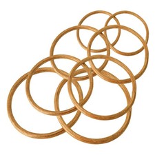 2 Holz Bambus-Ringe Taschengriffe Traumfänge...