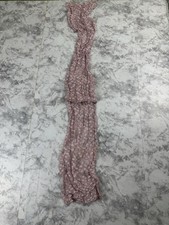 C W pink sheer embroidered long scarf elegant lightweight feminine wrap