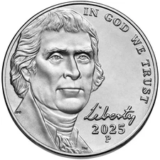 2025 - P     BU  Jefferson Nickels from Logistics Rolls