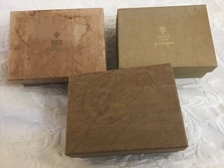 Gucci scatole regalo vintage x 3 marroni 12 cm x 15 5 cm x 6 cm ciascuna