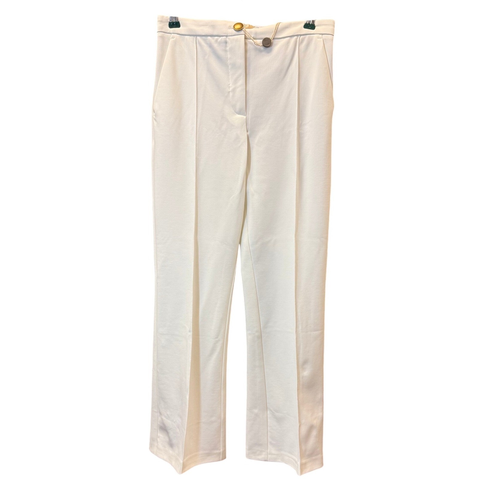 Pinko Women's White Gaio Pantalone Wide Leg Trouser Pants Size 38 NEW